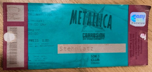Metallica konzert ticket - konzert,