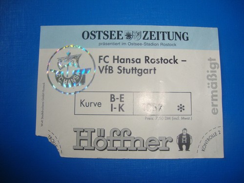 Ticket hansa rostock - 95/96,