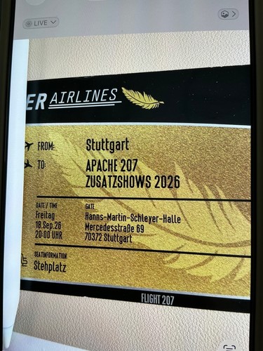 Apache stuttgart stehplätze - apache,