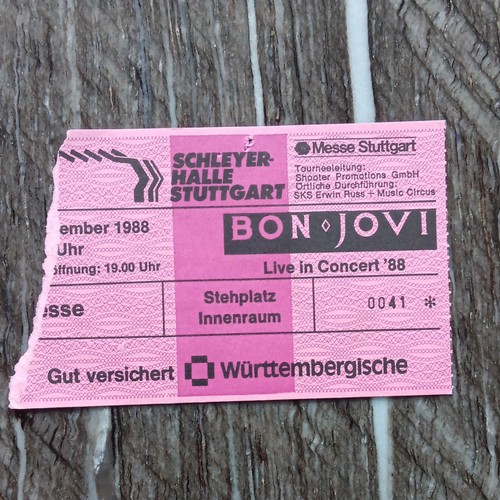 Bon jovi ticket - jovi, 15.11.1988