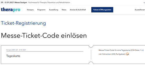 Gutschein tagesticket therapro - gutschein,
