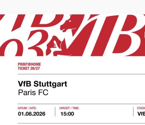 Ticket vfb stuttgart - vfb, paris