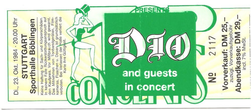 Dio concert 1984 - dio, in