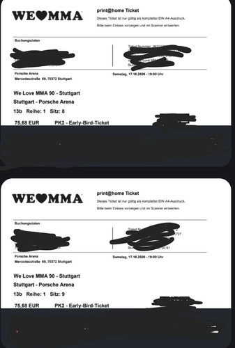 Zwei tickets mma - zwei, we❤️mma