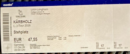 Kärbholz tour 2026 ticket - kärbholz,