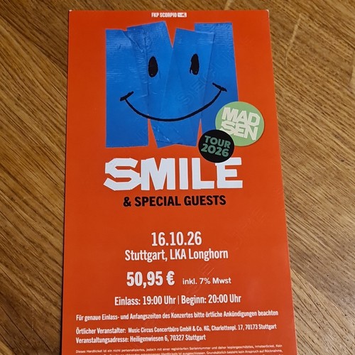 Madsen hardcover ticket - madsen,