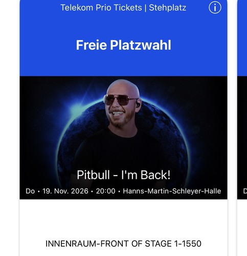 Ticket für pitbull in - 2x,