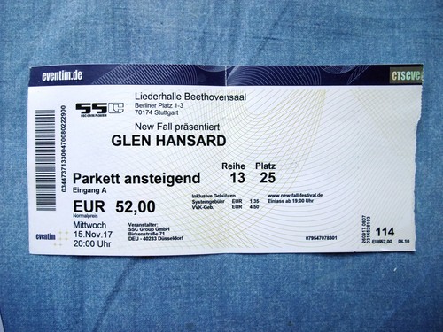 Glen hansard ticket - glen,