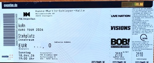 Korn ticket euro tour - korn,