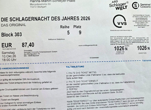 Tickets die schlagernacht - 2,