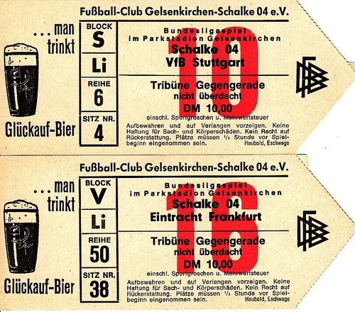 Ein ticket schalke - bl, 73/74