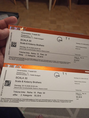 Zwei tickets für scala - zwei, &