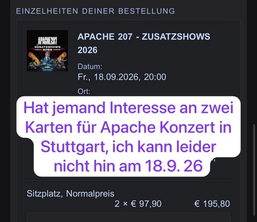 Apache 207 2 tickets - –,