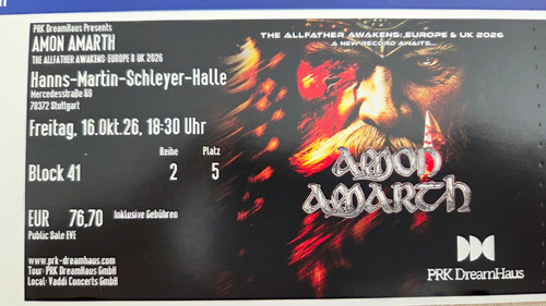 Ticket amon amarth - 1,