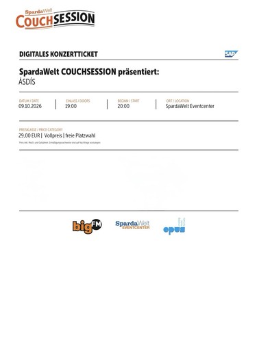 Asdis konzertticket - -,