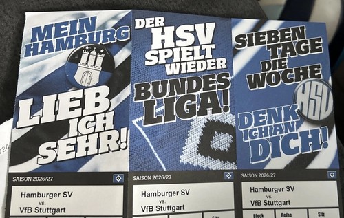 Tickets hsv gegen stuttgart - 3x,