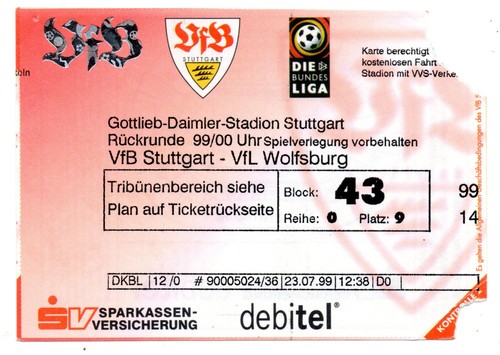 Ticket vfb stuttgart - -, vfl