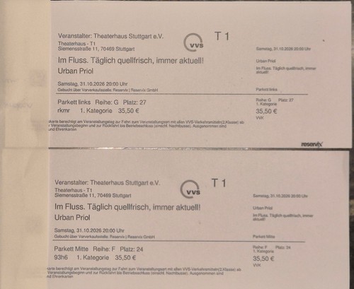 Urban priol tickets - tickets, stutgart