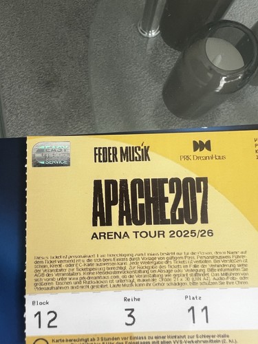 Apache 207 arena tour 2025 - arena, 2025/26