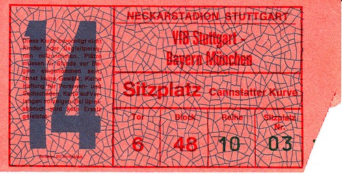 Ticket vfb stuttgart - 25.03.72,