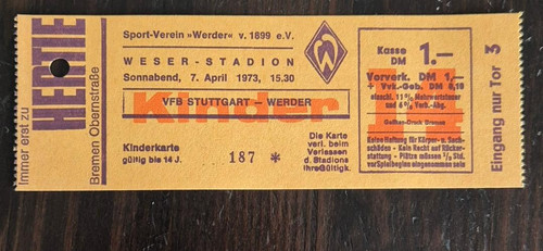 Ticket bundesliga 73 - bundesliga, 07.04.73